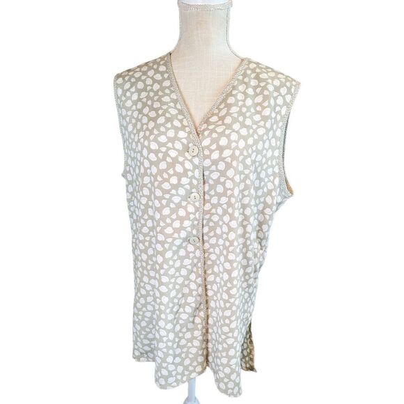 La Chine Classic by Galinda Wang Button-Up Blouse Women's 12 Sea Green V… - Picture 1 of 11